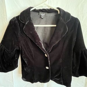 small velvet crop top, with silver buttons